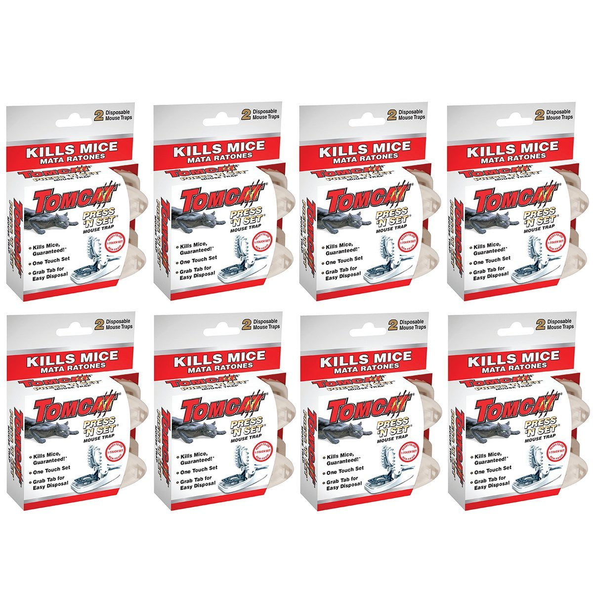 Tomcat Press 'N Set Mouse Trap, 8 Pack