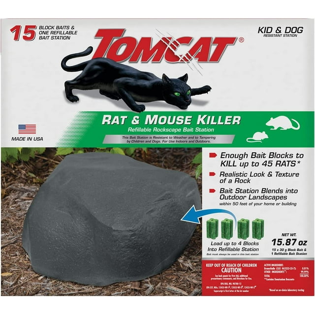 Tomcat Rat & Mouse Killer Child & Dog Resistant, Refillable Station for