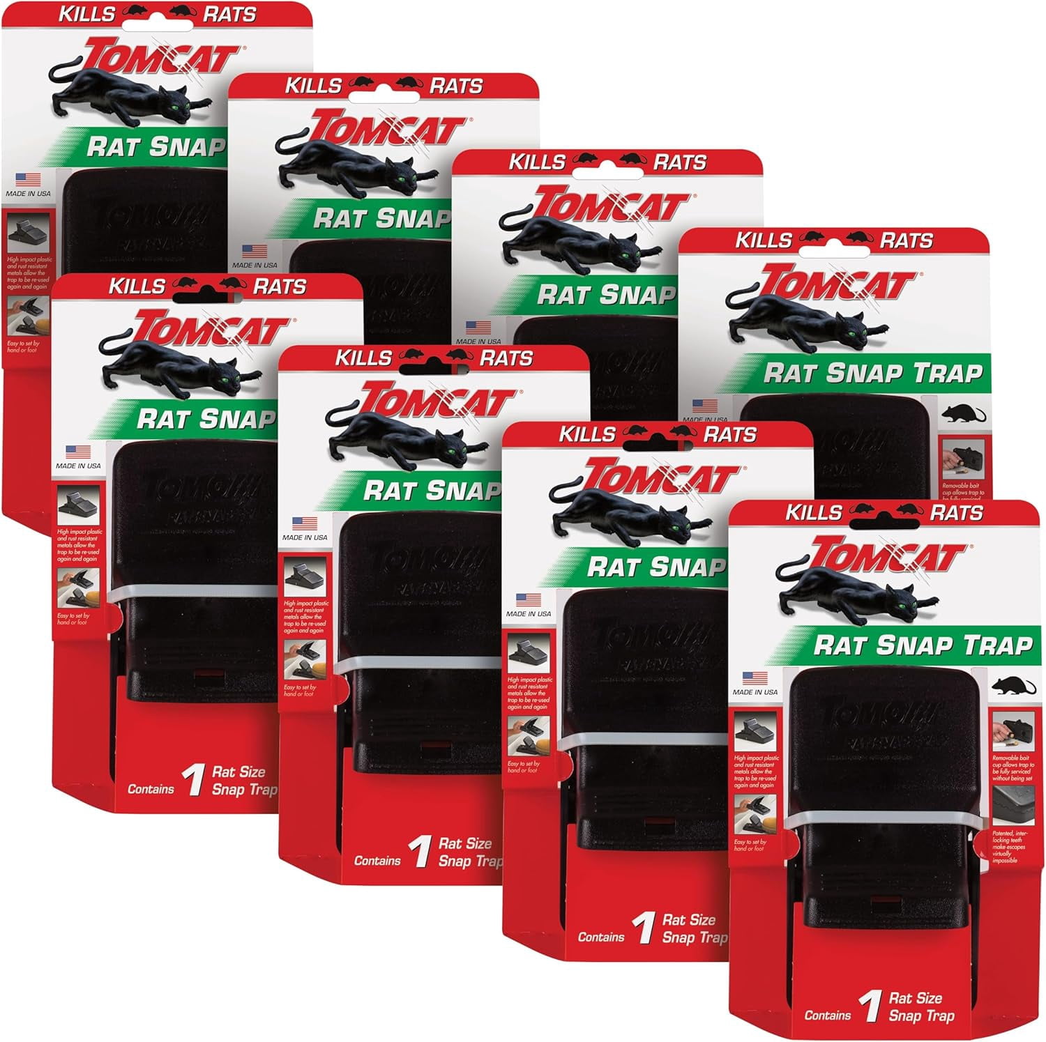 Tomcat Rat Snap Trap, 8 Rat Size Traps - Walmart.com