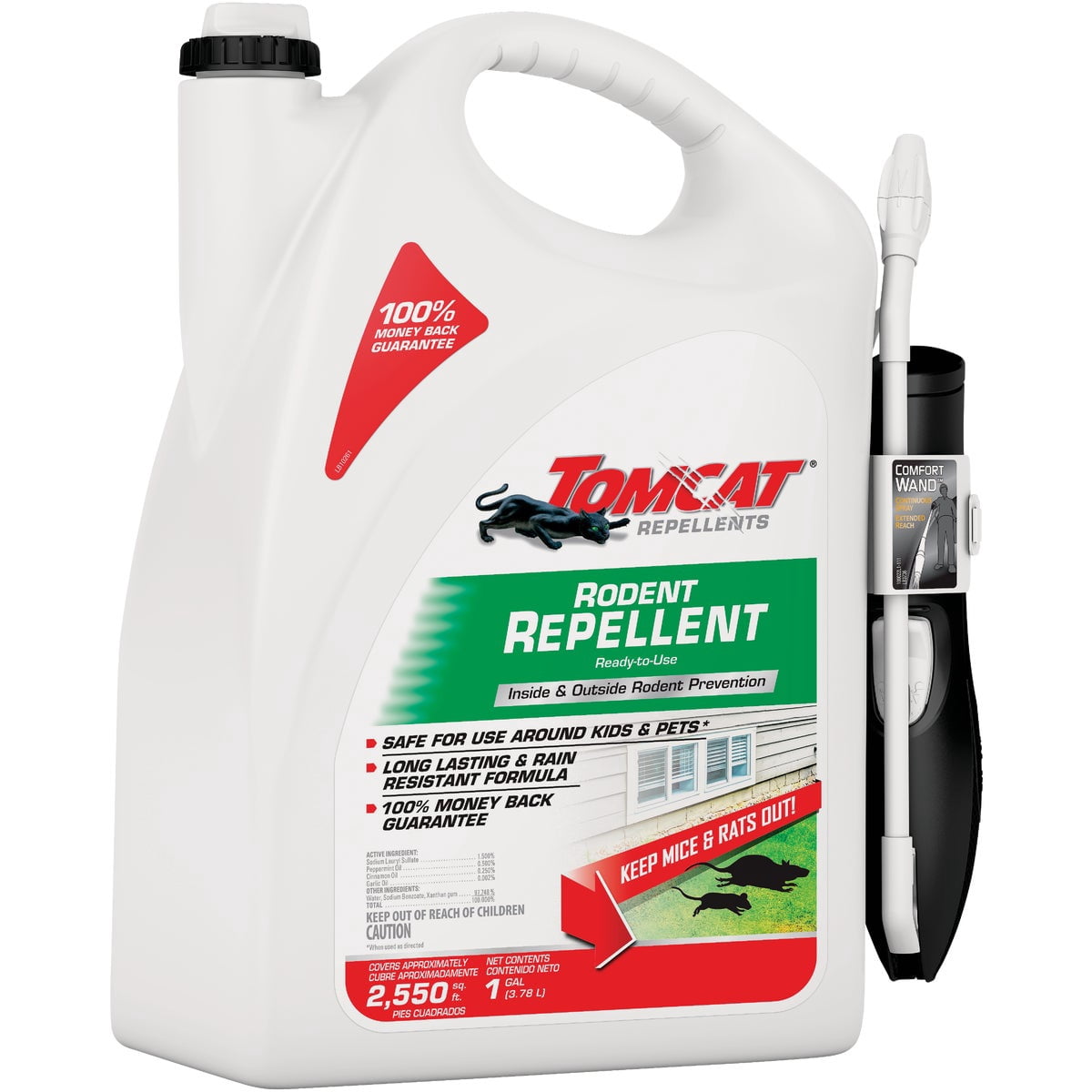 Tomcat Rodent Repellent for Indoor and Outdoor Mouse and Rat Prevention, Ready-to-Use, 1 gal. 2-Pack