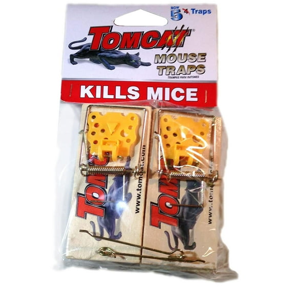 Tomcat Wooden Mouse Traps, 4x1.75 Inches, 5-Pack