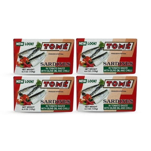 Tome Brand Sardines in Tomato Sauce with Olive Oil and Chili (125g) - Pack of 4