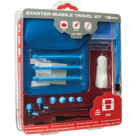 Tomee Blue Starter Kit and Travel Bundle for Nintendo 2DS console