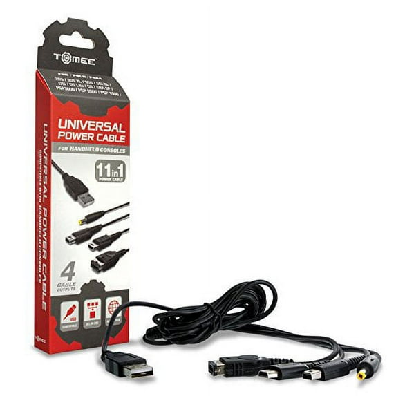 Tomee Universal Power Cable for New 3DS/ New 3DS XL/ 2DS/ 3DS XL/ 3DS/ DSi XL/ DSi/ DS Lite/ DS/ GBA SP/ PSP 3000/ PSP 2000/ PSP 1000
