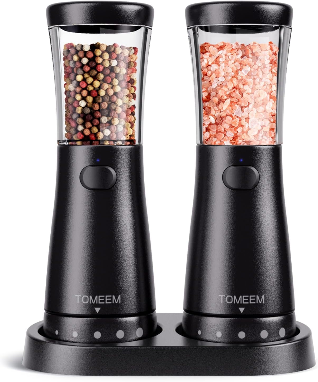 Tomeem Electric Salt and Pepper Grinder Set Stainless Steel USB ...
