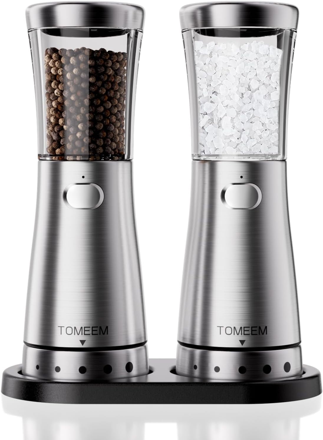 TOMEEM Electric Salt & Pepper Grinder Set (2 pcs) with 6-Level Adjusta –  Miami Sunshine Shop