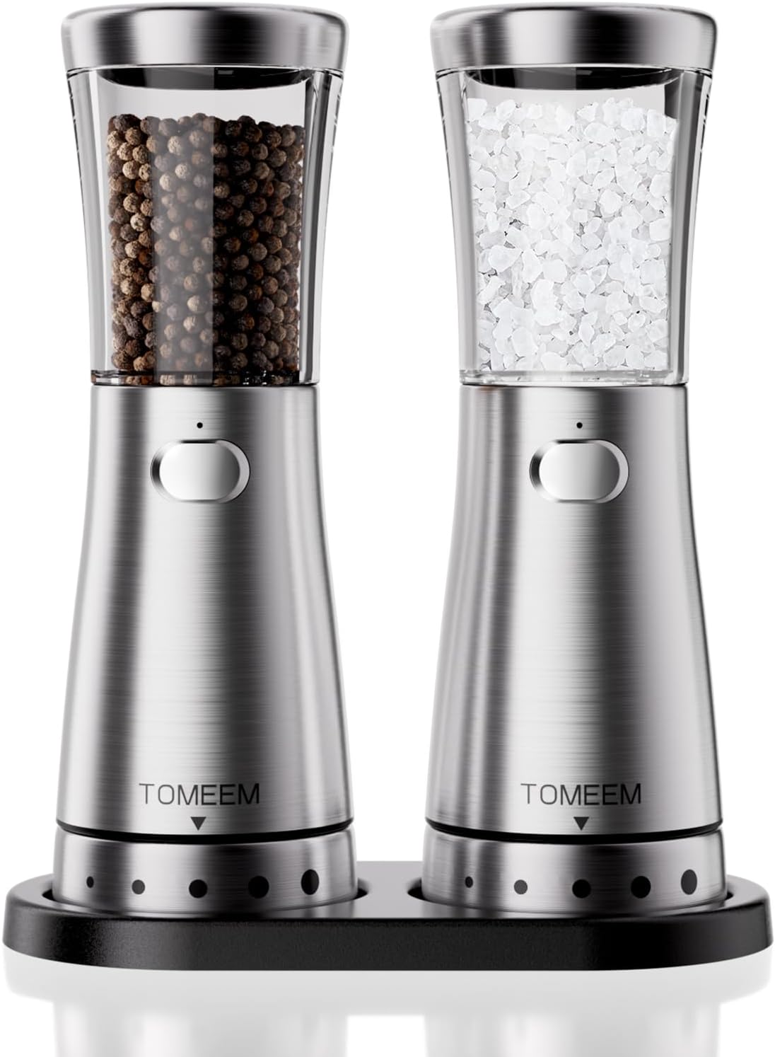 OPUX Battery Operated Salt and Pepper Grinder Automatic Pepper Mill, Electric Salt Shaker with