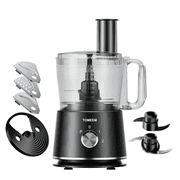 Tomeem Food  Processor 600W, 12 Cup, 2 Speeds+Pulse, Chop, Puree, Slice, Shred & Knead Dough