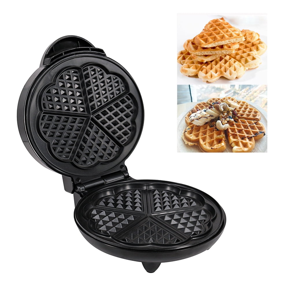 Tomfoto 1000W Waffle Maker 5 HeartShaped Waffles Electric Waffler