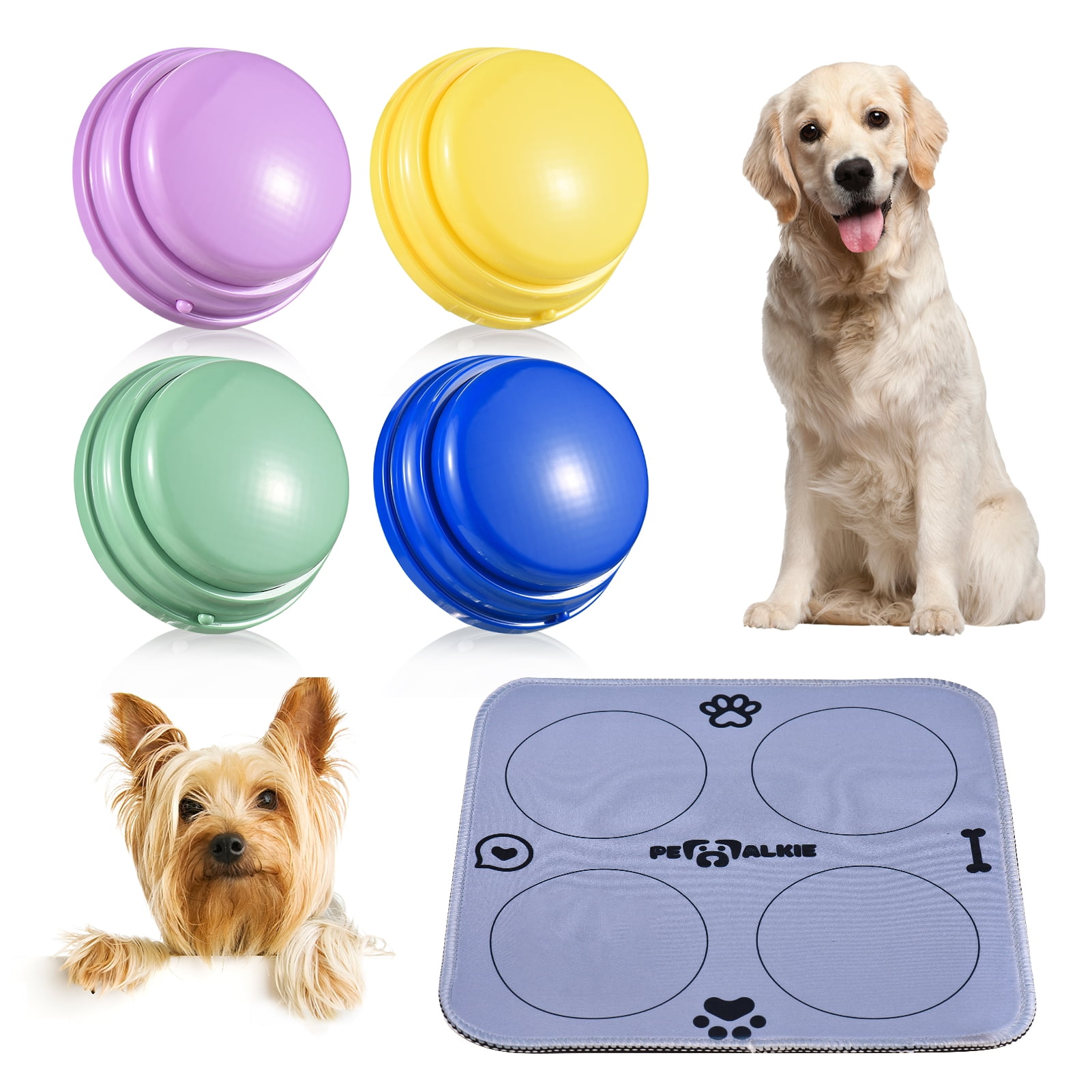 Tomfoto 4pcs Colorful Large Voice Recording Buttons for Dog Training