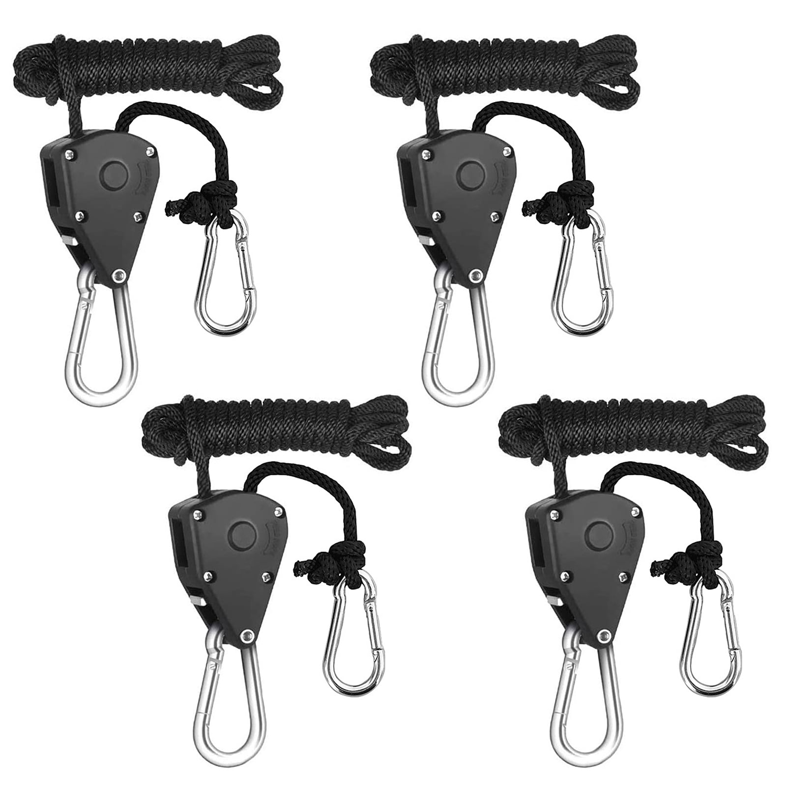 Tomfoto 4pcs Pulley Ratchets Heavy Duty Rope Clip Hanger Adjustable Lifting  Pulley Lanyard Hanger Kayak And Canoe Boat Bow Rope Lock Tie Down Strap 