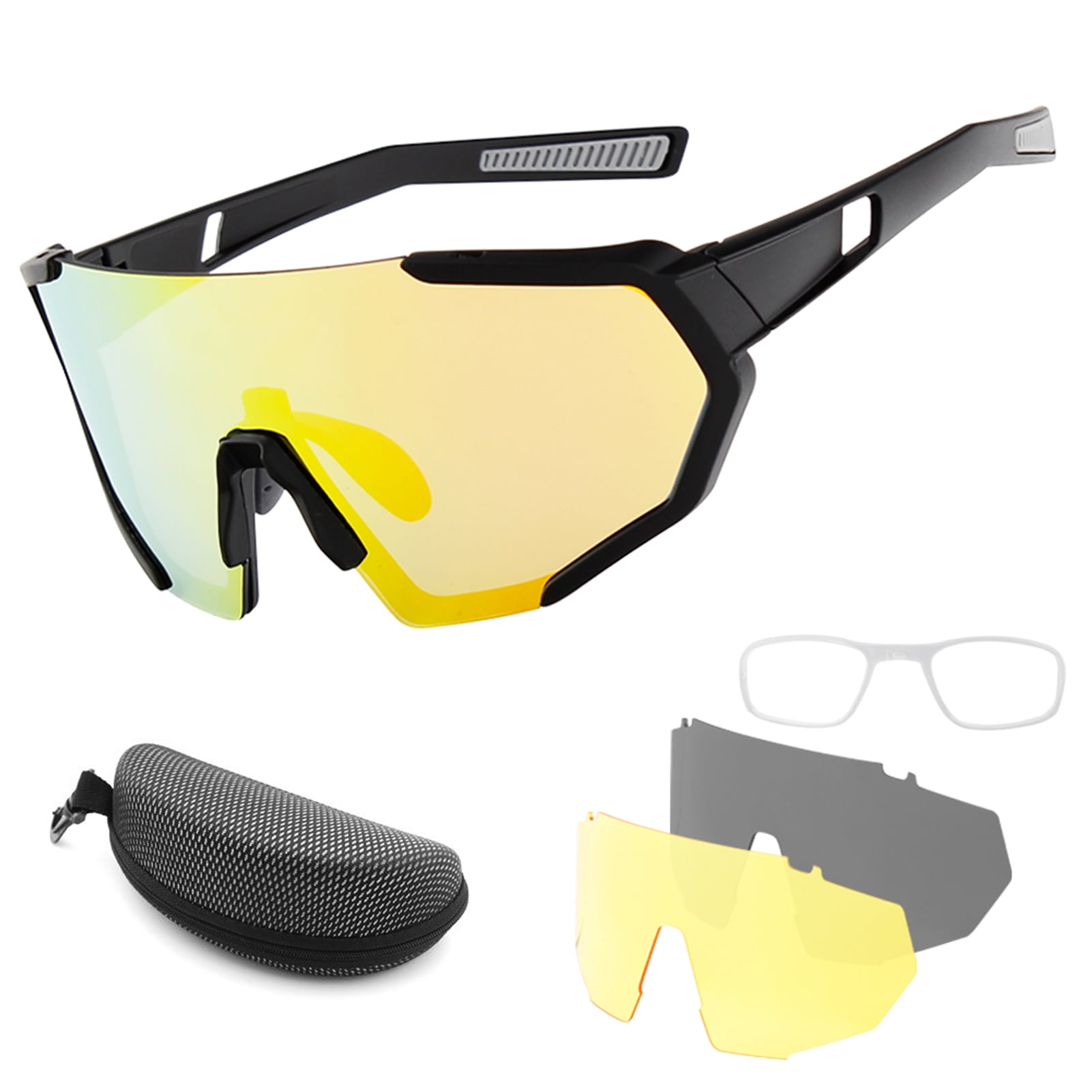 Tomfoto Cycling Glasses with 2 Interchangeable Lenses UV400 Sports  Sunglasses MTB Road Bike Glasses for Men Women Running Driving Fishing  Baseball 