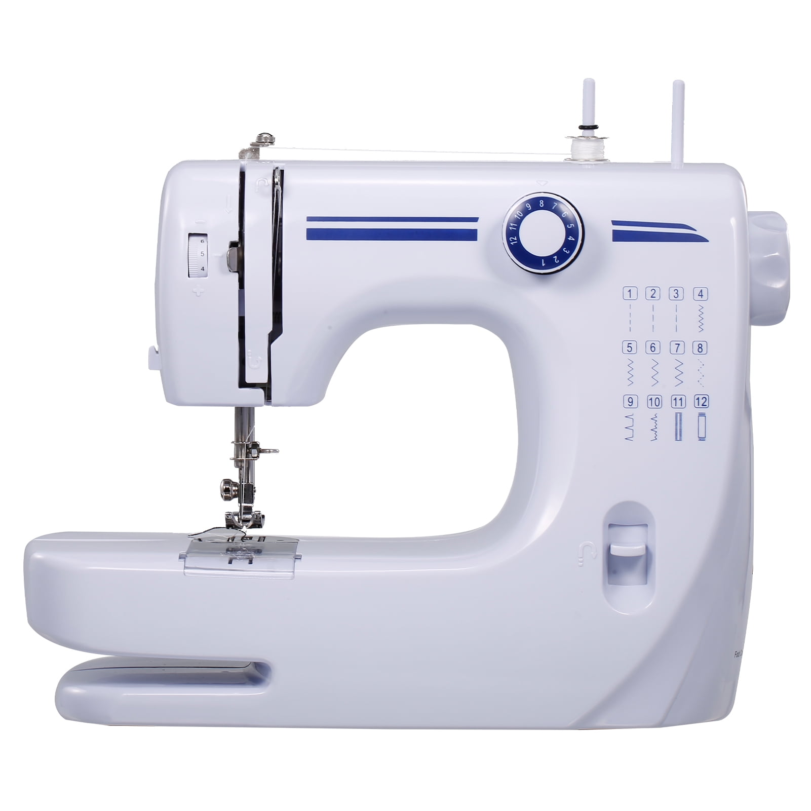 Tomfoto  Electric Sewing Machine Household Built-in Stitches Free Arm 12 Stitches Penetrate 8 Layers Desktop Crafting Mending Machine
