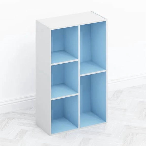 Tomi Organizer Bookcase, Bookshelf, 5-Cube, Light Blue