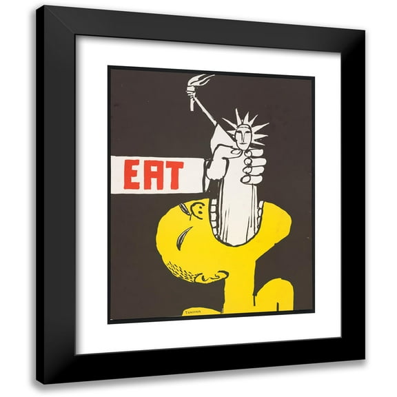 Tomi Ungerer 12x14 Black Modern Framed Museum Art Print Titled - Eat
