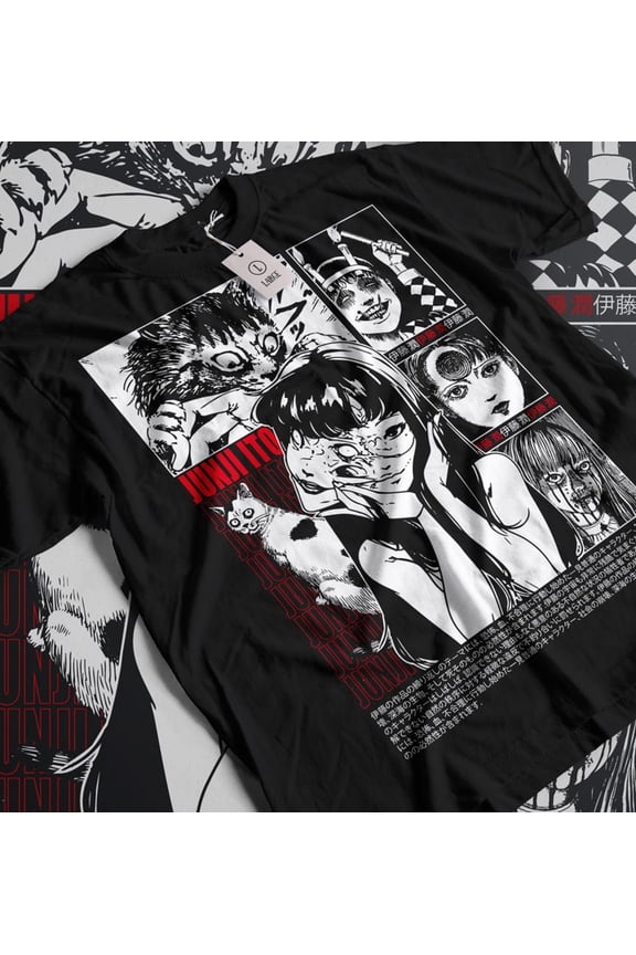 Tomie Kawakami Horror T-shirt, Manga Anime Junji Ito Shirt,Black color,size XL