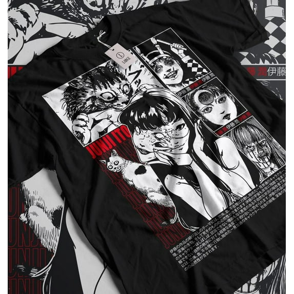 Tomie Kawakami Horror T-shirt, Manga Anime Junji Ito Shirt,Military Green color,size XL