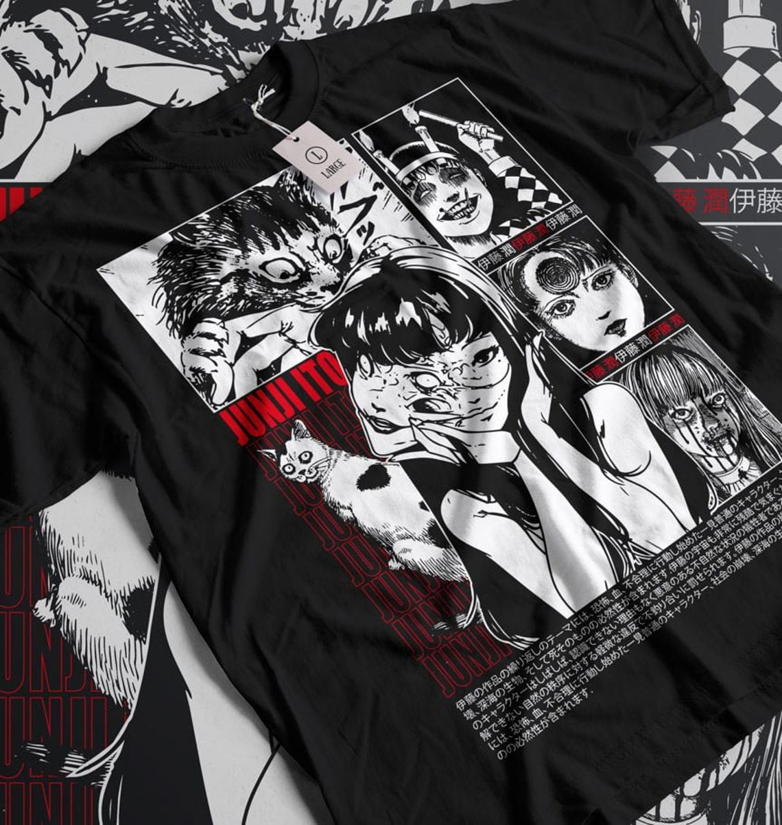 Tomie Kawakami Horror T-shirt, Manga Anime Junji Ito Shirt