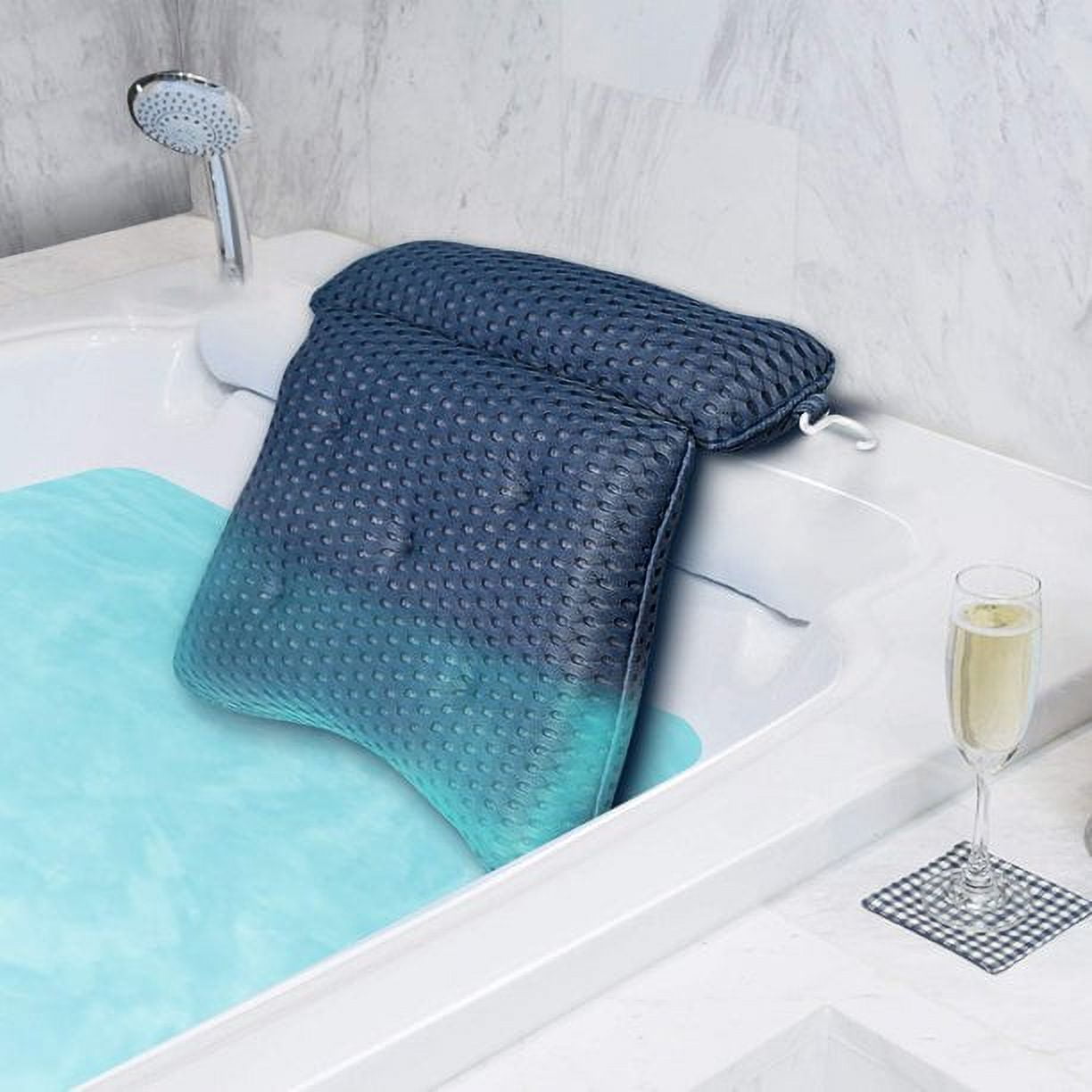 Kowaku Full Body Bath Pillow Mat Non-Slip Luxury Spa Bath CushionBath Pillows for Tub Neck and Back Support, Large Suction Cups Comfort Head Rest,Breathable