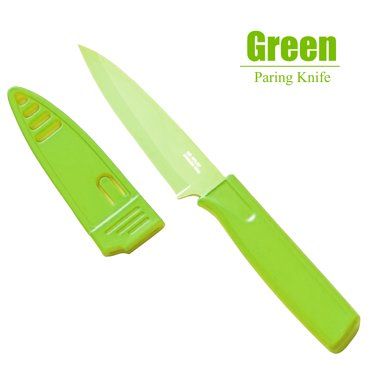 Tomight Paring Knife, 4-Inch Stainless Steel, Nonstick, with Sheath, Green