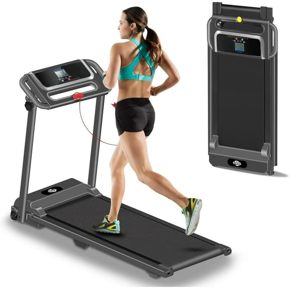 Tomile 350 lbs Capacity Foldable Compact Treadmill for Home Office with , Walking Running Treadmill for Home, Black