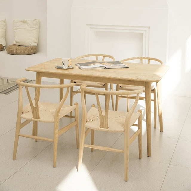 Tomile 5pcs Modern Dining Table and Chair Set, with Rectangle Dining ...