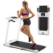 Tomile Foldable Treadmill 300 lb capacity, 3.0 HP Compact Treadmill for Home with LED Display for Daily Exercise, White
