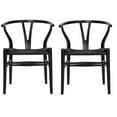 Tomile Solid Wood Dining Chair Set of 2, Wishbone Chair Y Chair Mid