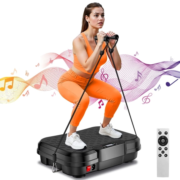 Tomile Vibration Plate Exercise Machine, Whole Body Workout Vibration Platform for Home Fitness with 400lbs Capacity, Black