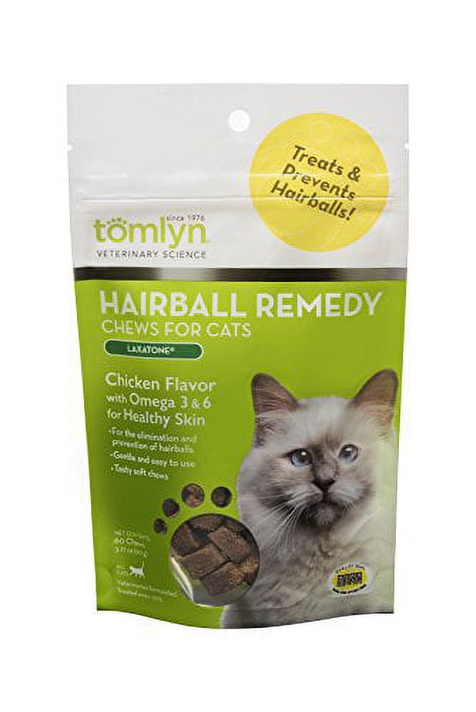 Tomlyn Laxatone ChickenFlavor Hairball Remedy Chews for Cats and Kittens, 60ct