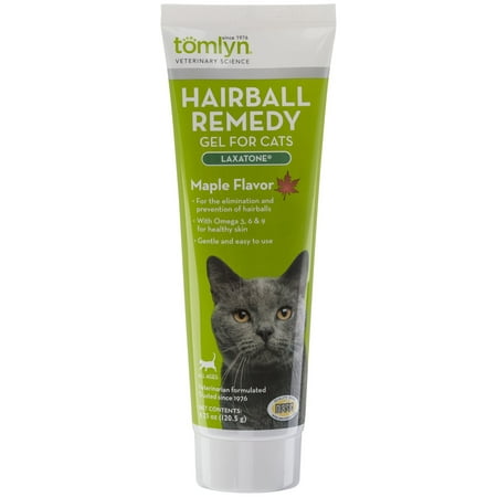 Tomlyn Laxatone Maple Flavored Hairball Remedy Gel for Cats and Kittens, Hairball Gel for Cats to Help Prevent Hairballs and Promote Healthy Digestion, 4.25oz.