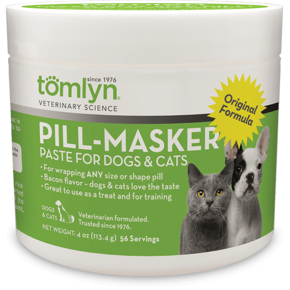 Tomlyn Pill Masker Bacon Flavor Paste for Dogs and Cats, Helps Hide the Taste and Smell of Capsules, Wafers, Tablets, and Liquid Drops, over 50 Servings Per Container.