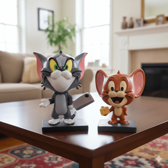 Tomm & Jerryy Bobblehead Combo - Cartoon Collectible Set