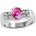 thumbnail image 1 of Tommaso Design� 7mm Round Created Pink Sapphire Ring, 1 of 9