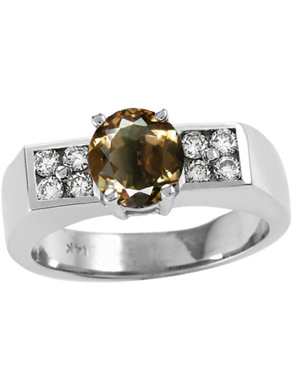 � 7mm Round Genuine Smoky Quartz Ring