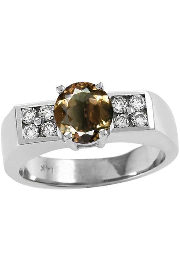 � 7mm Round Genuine Smoky Quartz Ring