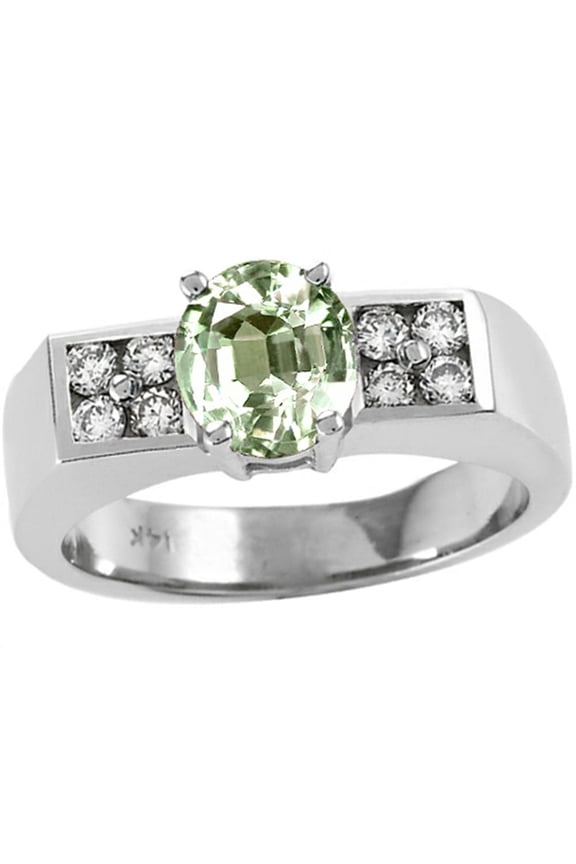 � 7mm Round Green Amethyst Ring