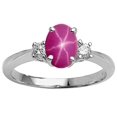 thumbnail image 1 of Tommaso Design� Created 9x7 Oval Star Ruby Engagement Ring, 1 of 8