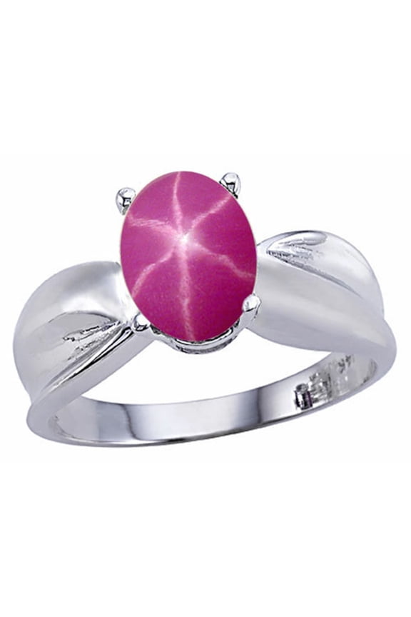 � Created Oval Star Ruby Ring