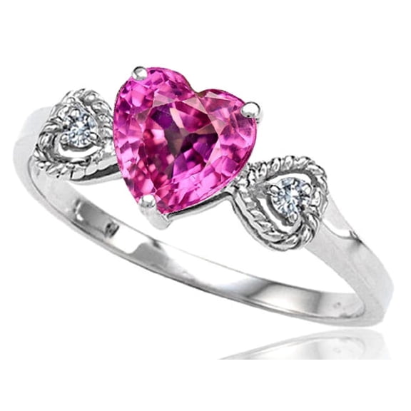 Tommaso Design� Created Pink Sapphire Heart Shape Engagement Promise Ring