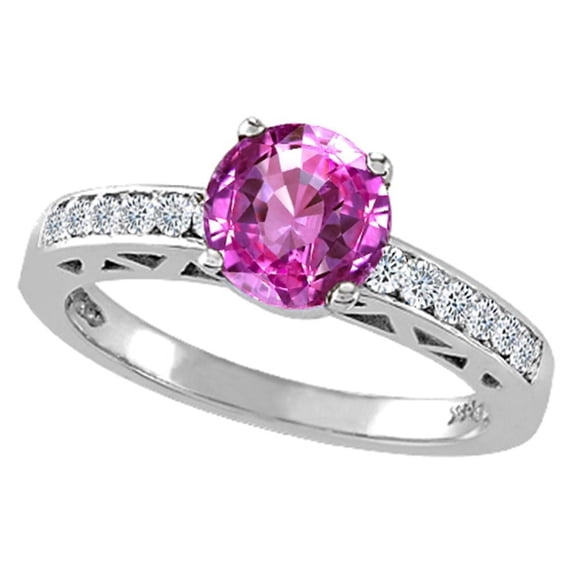 Tommaso Design� Created Pink Sapphire Solitaire Engagement Ring