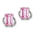 thumbnail image 1 of Tommaso Design� Emerald Cut 8x6mm Simulated Pink Tourmaline Earrings, 1 of 8