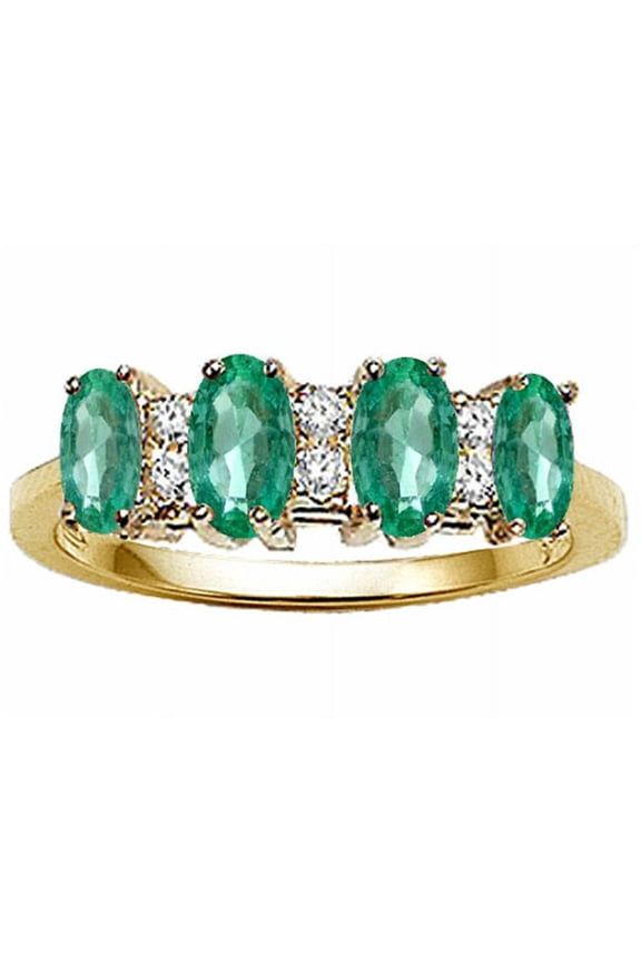 � Genuine 4 Stone Emerald Ring