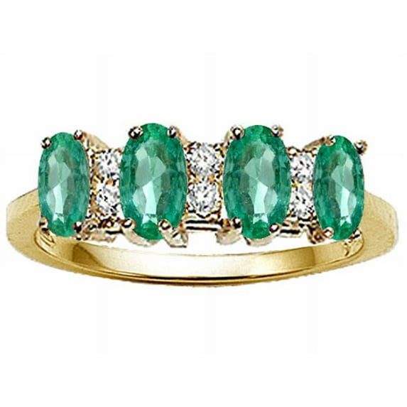 Tommaso Design� Genuine 4 Stone Emerald Ring