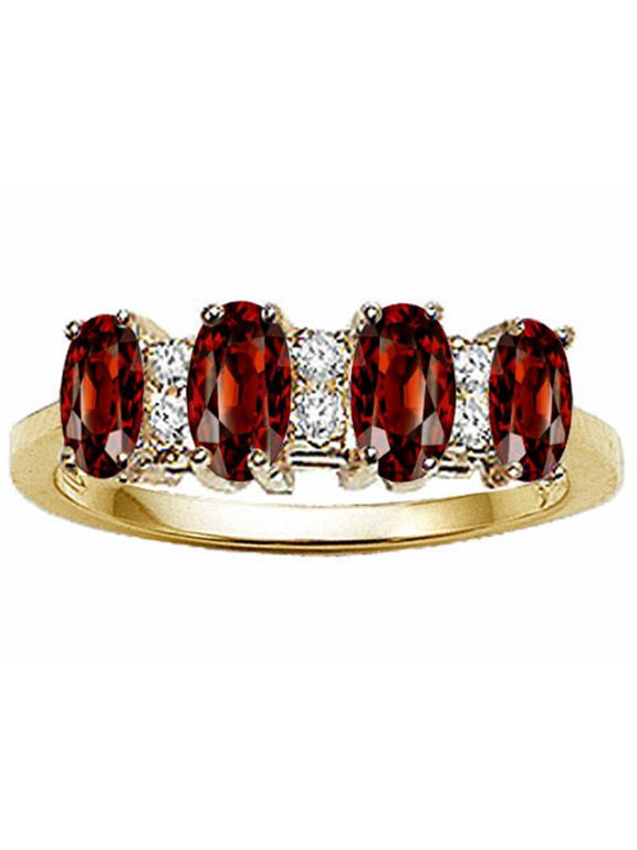 � Genuine 4 Stone Garnet Ring