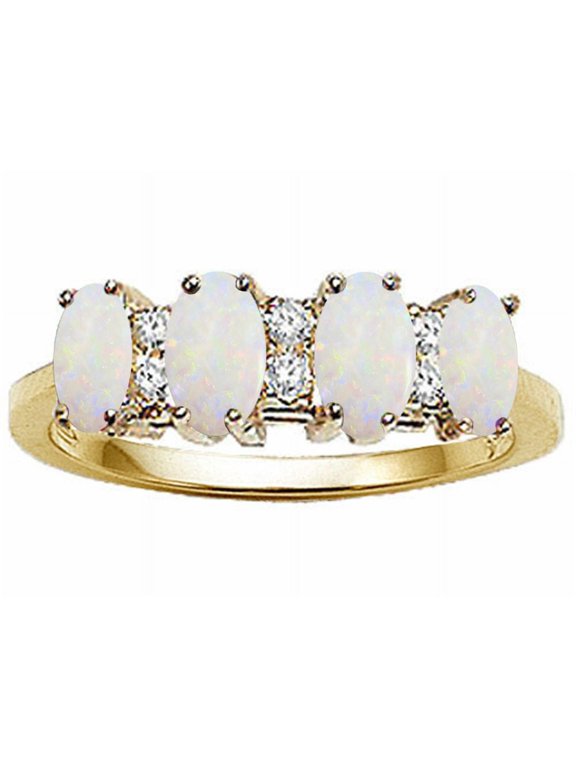 � Genuine 4 Stone Opal Ring / Band