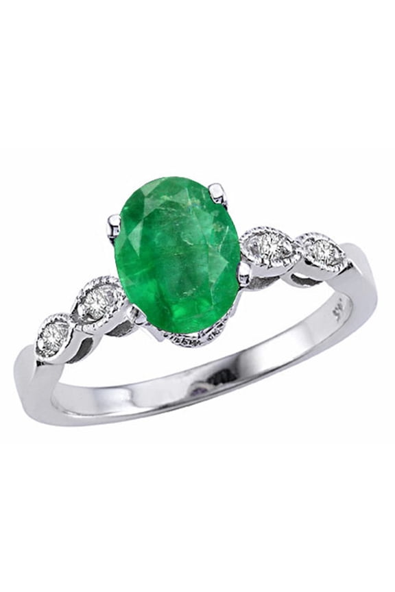 � Genuine 8x6 Emerald Ring