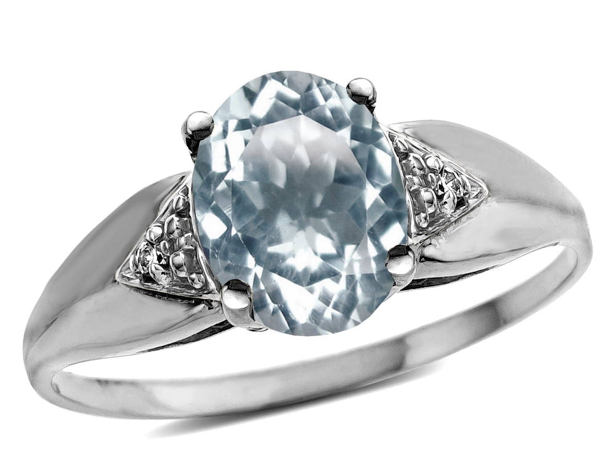 Tommaso Design Genuine 9x7 Oval Aquamarine Ring