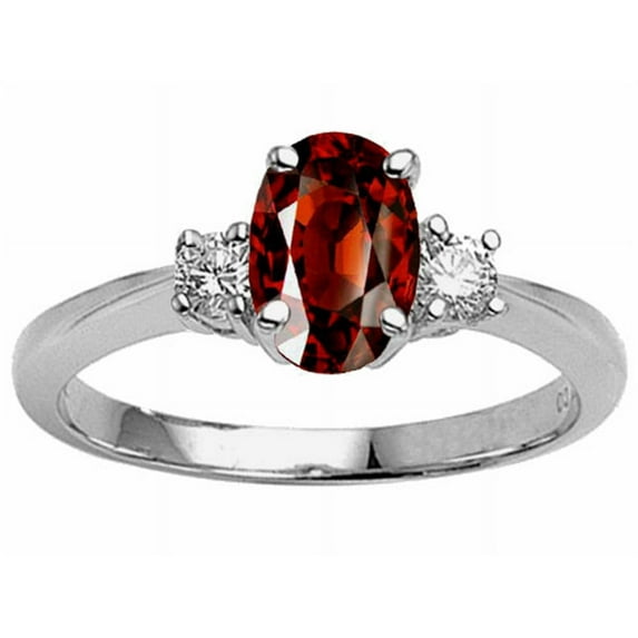 Tommaso Design� Genuine 9x7 Oval Garnet Engagement Ring