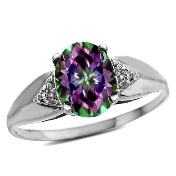 Tommaso Design� Genuine 9x7 Oval Mystic Rainbow Topaz Ring